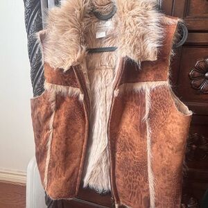 Lisa International Brown Faux Fur Vest